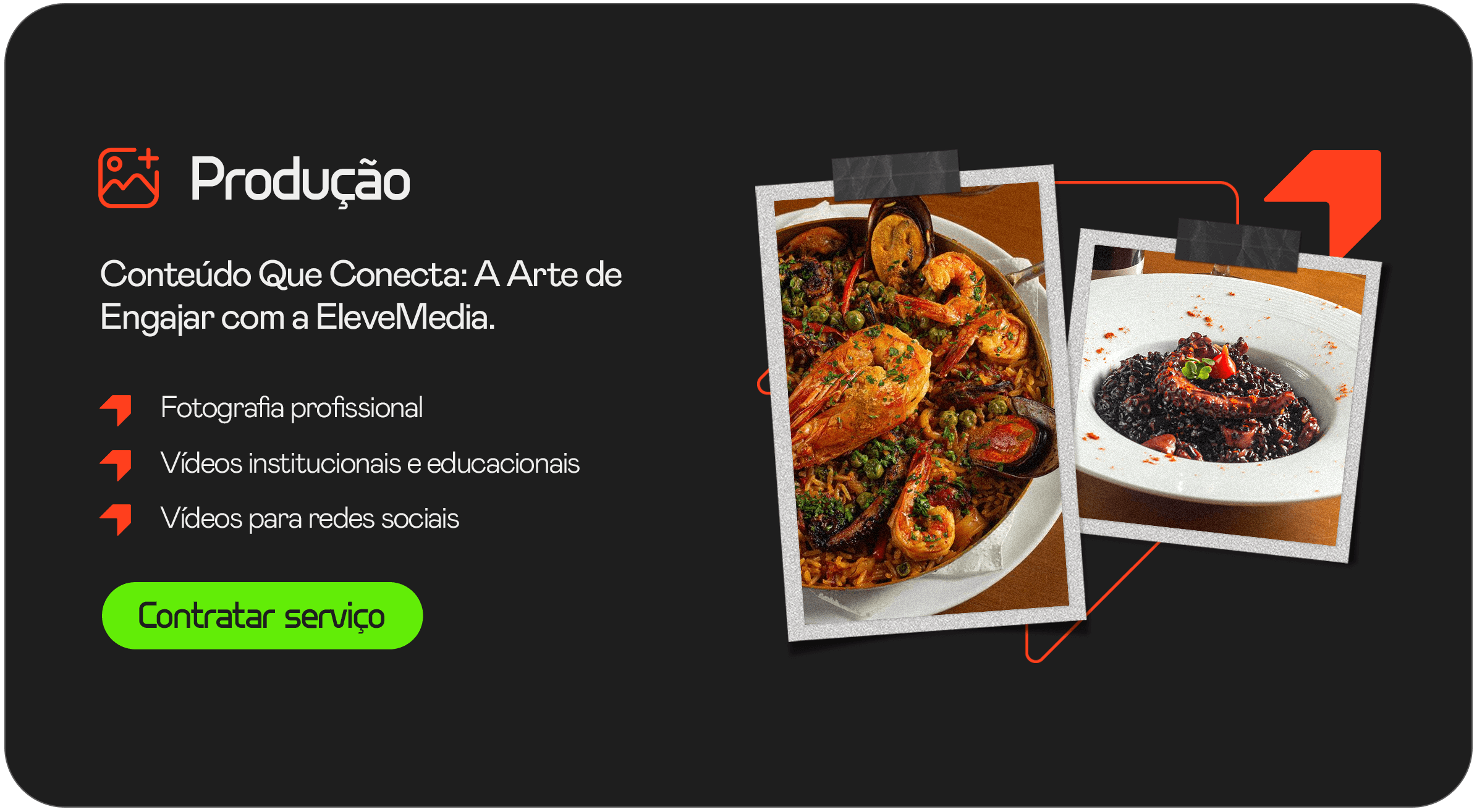 Resumo dos serviços de produção de conteúdo